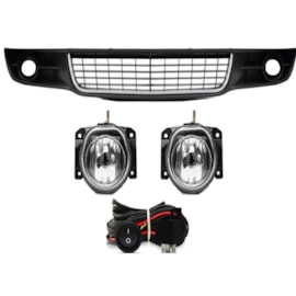 Kit Farol Milha PALIO 2010 a 2012 Friso Cromado Chicote Botão Universal