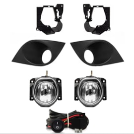Kit Farol Milha PALIO 2012 a 2018 Cinza Chicote Botão Universal