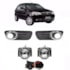 Kit Farol Milha PALIO WAY 2009 a 2014 Cinza Aro Cromado Chicote Botão Universal