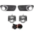 Kit Farol Milha PALIO WAY 2009 a 2014 Cinza Aro Cromado Chicote Botão Universal