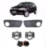 Kit Farol Milha PALIO WAY 2009 a 2014 Cinza Chicote Botão Universal