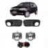 Kit Farol Milha PALIO WAY 2014 a 2016 Preto Chicote Botão Universal