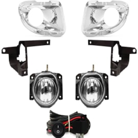 Kit Farol Milha PUNTO 2007 a 2012 Cromado Chicote Botão Universal Kit Farol Milha PUNTO 2007 a 2012 Cromado Chicote Botão Universal
