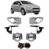 Kit Farol Milha PUNTO 2007 a 2012 PRATA Chicote Botão Universal