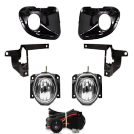 Kit Farol Milha PUNTO 2007 a 2012 Preto Chicote Botão UNIVeRSSAL