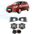 Kit Farol Milha SANDERO 2012 a 2014 Aro Cromado Chicote Botão Universal