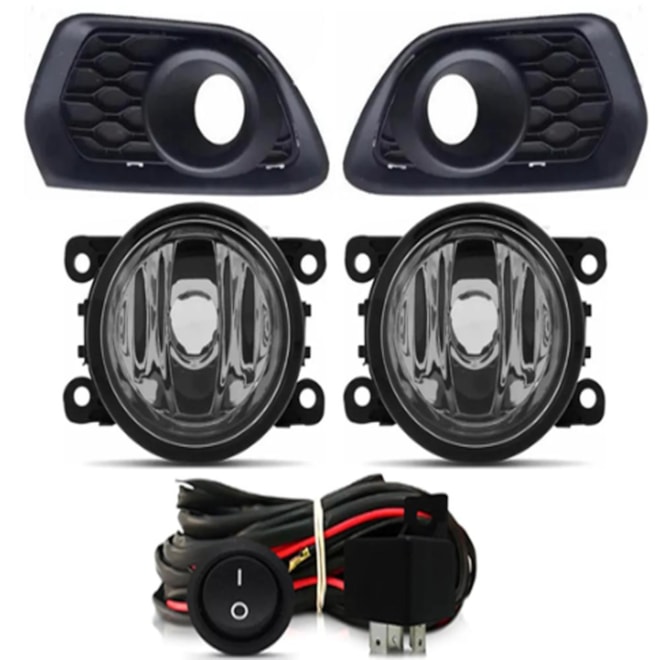 Kit Farol Milha SANDERO 2015 a 2019 Chicote Botão Universal