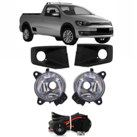 Kit Farol Milha Saveiro G6 2013 a 2016 Preto Sem Lâmpada Kit Farol Milha Saveiro G6 2013 a 2016 Preto Sem Lâmpada