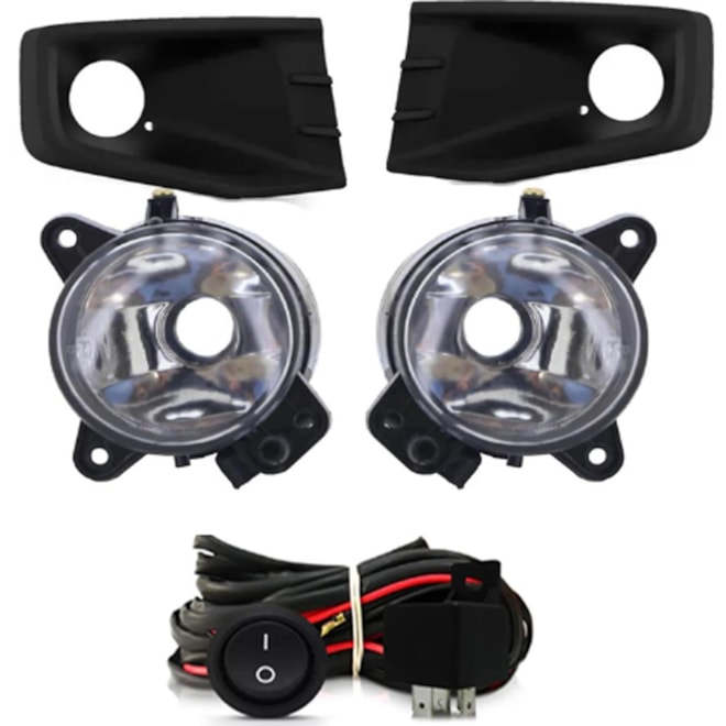 Kit Farol Milha Saveiro G6 2013 a 2016 Preto Sem Lâmpada