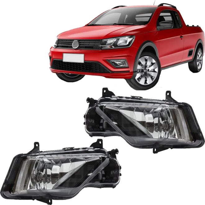 Kit Farol Milha SAVEIRO G7 2016 a 2019 sem Lâmpada