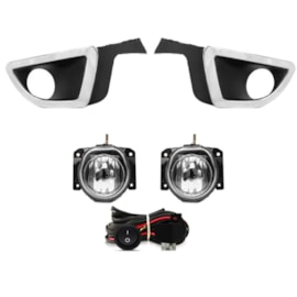 Kit Farol Milha SIENA EL 2013 a 2016 Aro Cromado Com Lâmpada