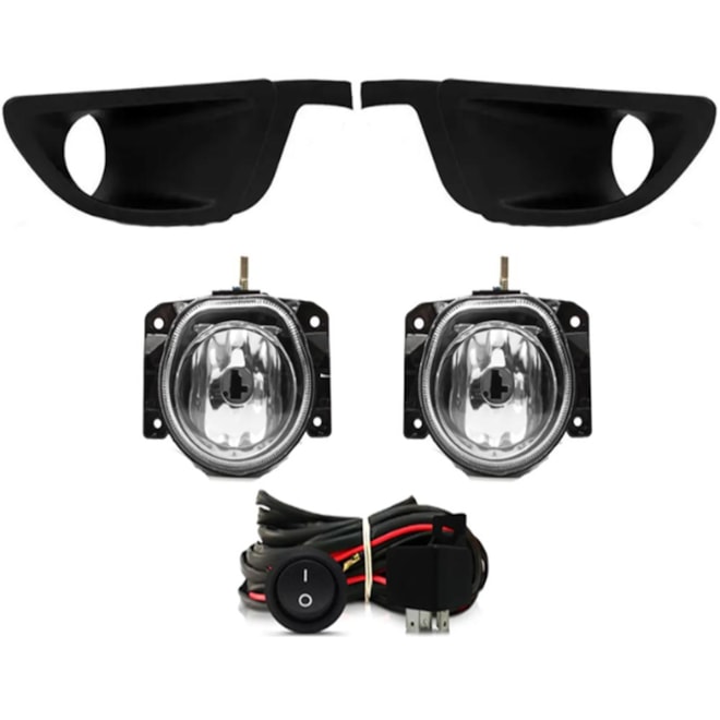 Kit Farol Milha SIENA EL 2013 a 2016 Preto Com Lâmpada Kit Farol Milha SIENA EL 2013 a 2016 Preto Com Lâmpada