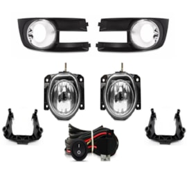 Kit Farol Milha STILO 2007 a 2011 Aro Cromado Chicote Botão Universal Kit Farol Milha STILO 2007 a 2011 Aro Cromado Chicote Botão Universal