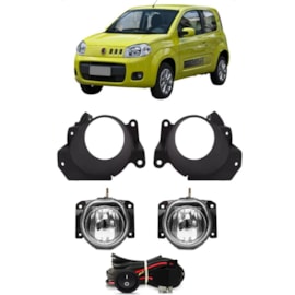 Kit Farol Milha UNO 20112016 FIORINO 20142021 Chicote Botão Universal