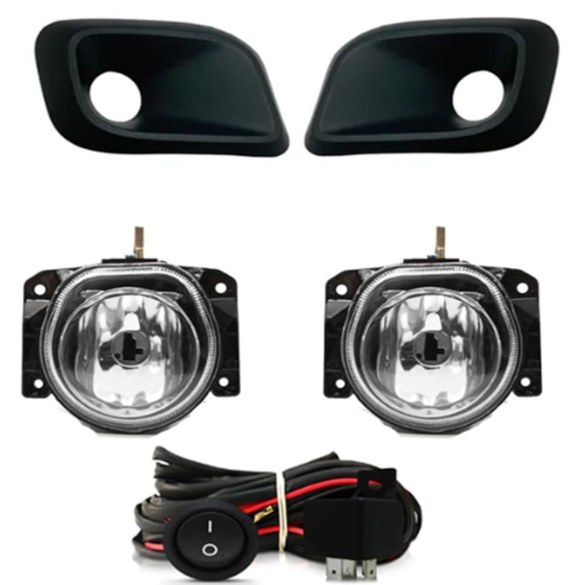 Kit Farol Milha UNO 2017 a 2020 Preto Com Lâmpada