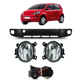 Kit Farol Milha Up 2014 a 2016 Aro Cromado Sem Lâmpada