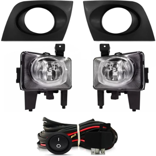 Kit Farol Milha UP 2014 a 2016 Aro Prata Com Lâmpada