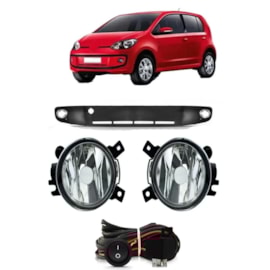 Kit Farol Milha UP 2014 a 2016 Aro Prata sem Lâmpada