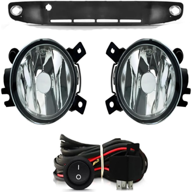 Kit Farol Milha UP 2014 a 2016 Aro Prata sem Lâmpada