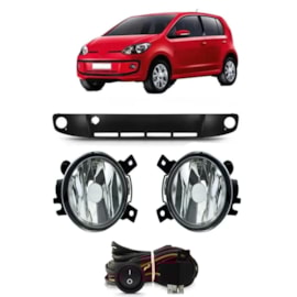 Kit Farol Milha Up 2014 a 2016 Preto Com Lâmpada Kit Farol Milha Up 2014 a 2016 Preto Com Lâmpada