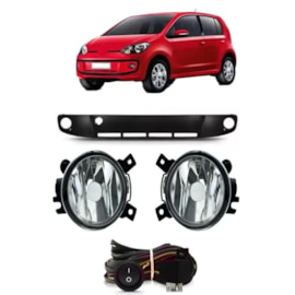 Kit Farol Milha Up 2014 a 2016 Preto Com Lâmpada