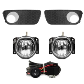 Kit Farol Milha Vectra 2000 a 2002 Preto Com Lâmpada Kit Farol Milha Vectra 2000 a 2002 Preto Com Lâmpada