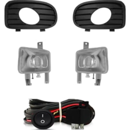 Kit Farol Milha Vectra 2000 a 2002 Preto Com Lâmpada Kit Farol Milha Vectra 2000 a 2002 Preto Com Lâmpada