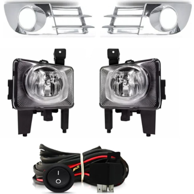 Kit Farol Milha Vectra 2006 a 2009 Cromado Com Lâmpada