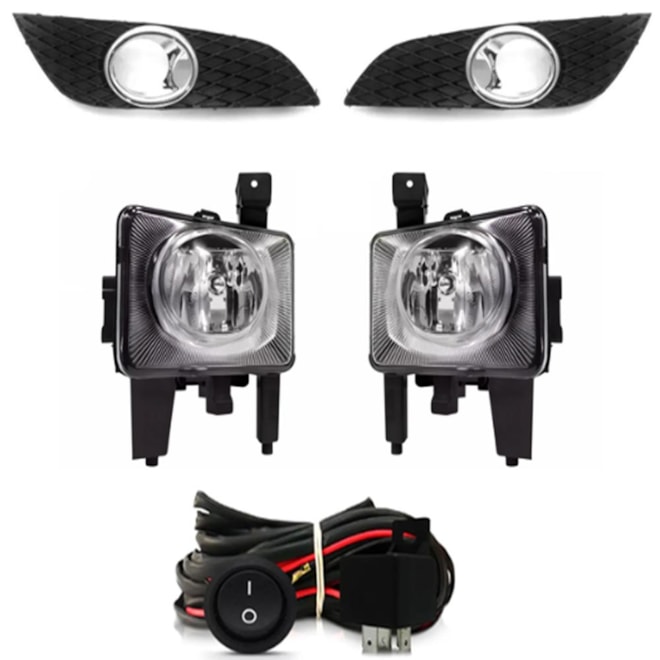 Kit Farol Milha Vectra 2009 a 2011 Aro Cromado Com Lâmpada