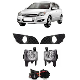 Kit Farol Milha VECTRA 2009 a 2012 Preto Com Lâmpada