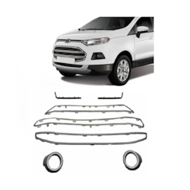 Kit Friso Grade Radiador ECOSPORT 13 a 17 Cromado 7 Peças