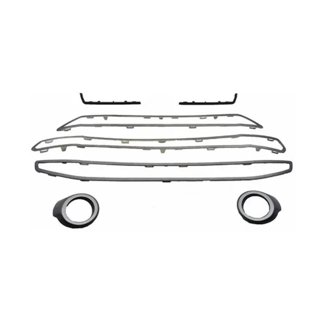 Kit Friso Grade Radiador ECOSPORT 2013 a 2017 Cinza 7 Peças Kit Friso Grade Radiador ECOSPORT 2013 a 2017 Cinza 7 Peças