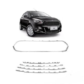 Kit Friso Grade Radiador KA 2014 a 2016 5 Peças Cromado Kit Friso Grade Radiador KA 2014 a 2016 5 Peças Cromado