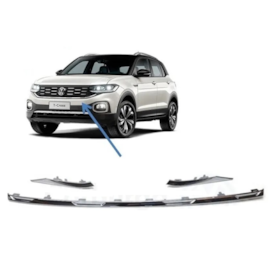 Kit Frisos Grade T-CROSS 2019 a 2022 Cromado 3 peças Kit Frisos Grade T-CROSS 2019 a 2022 Cromado 3 peças