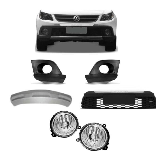 Kit Grade Parachoque GOL RALLYE G5 Completo 6 Pecas Kit Grade Parachoque GOL RALLYE G5 Completo 6 Pecas