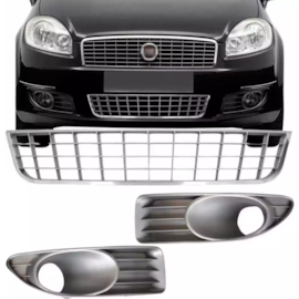 Kit Grade Parachoque LINEA 08 À 14 Cinza 3 Peças Kit Grade Parachoque LINEA 08 À 14 Cinza 3 Peças