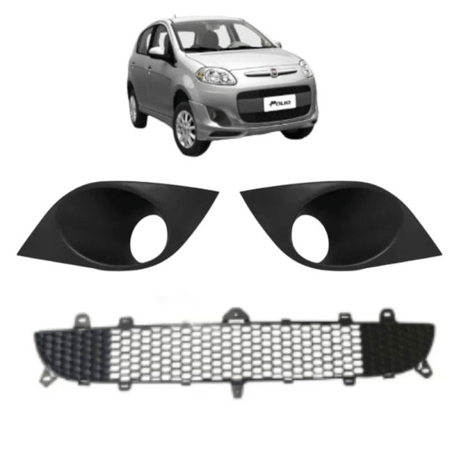 Kit Grade Parachoque PALIO ATTRACTIV 13 a 16 Milha Cinz 4 pç Kit Grade Parachoque PALIO ATTRACTIV 13 a 16 Milha Cinz 4 pç