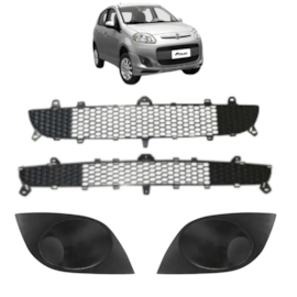 Kit Grade Parachoque PALIO ATTRACTIVE 13 a 16 S/M Cinz 4 pçs Kit Grade Parachoque PALIO ATTRACTIVE 13 a 16 S/M Cinz 4 pçs