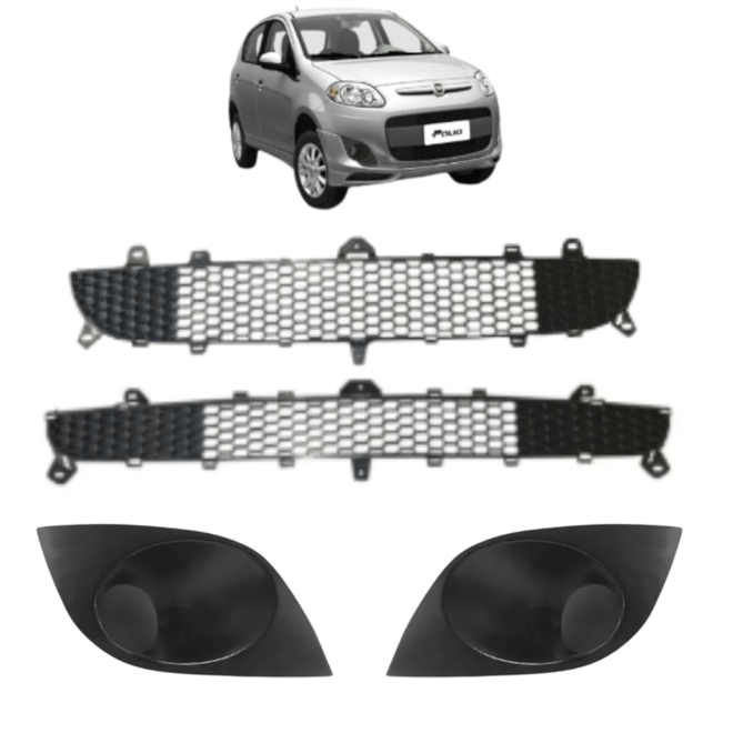 Kit Grade Parachoque PALIO ATTRACTIVE 13 a 16 S/M Cinz 4 pçs Kit Grade Parachoque PALIO ATTRACTIVE 13 a 16 S/M Cinz 4 pçs
