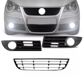 Kit Grade Parachoque POLO 07 A 11 3 Peças Com Furo Kit Grade Parachoque POLO 07 A 11 3 Peças Com Furo