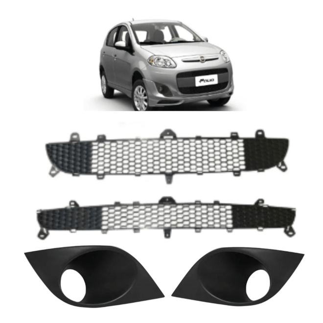 Kit Grades Parachoque PALIO ATTRACTIVE 13 a 16 C/M (4 peças) Kit Grades Parachoque PALIO ATTRACTIVE 13 a 16 C/M (4 peças)
