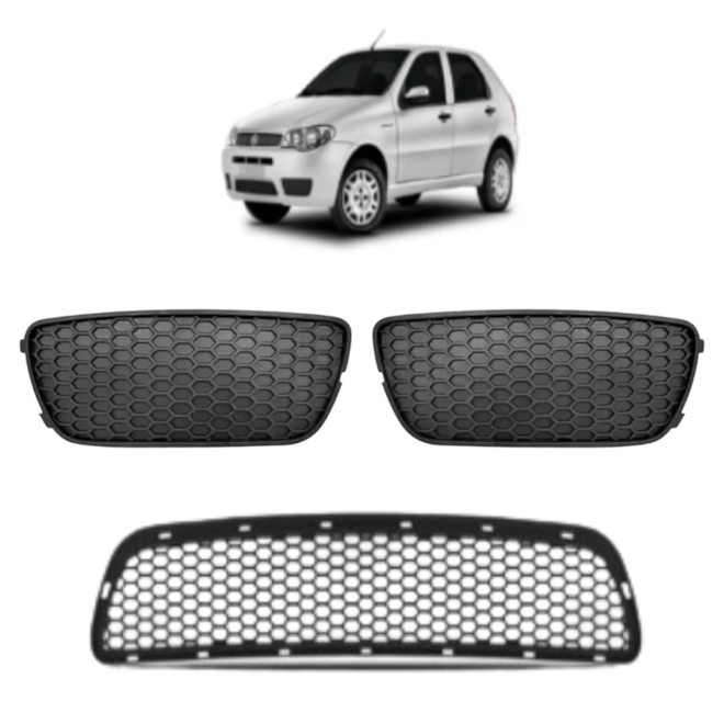 Kit Grades Parachoque PALIO FIRE 2004 a 2008 (3 pçs) Kit Grades Parachoque PALIO FIRE 2004 a 2008 (3 pçs)