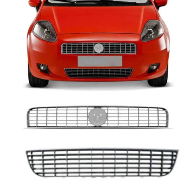 Kit Grades (Tela) Parachoque PUNTO 2007 a 2011 Prata Kit Grades (Tela) Parachoque PUNTO 2007 a 2011 Prata