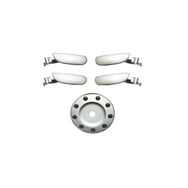Kit Maçaneta Tampa Combustível 206 98 a 07 207 08 a 10 4 Portas Cromo Acetinado Kit Maçaneta Tampa Combustível 206 98 a 07 207 08 a 10 4 Portas Cromo Acetinado