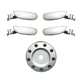 Kit Maçaneta Tampa Combustível 206 98 a 07 207 08 a 10 4 Portas Cromo Acetinado Kit Maçaneta Tampa Combustível 206 98 a 07 207 08 a 10 4 Portas Cromo Acetinado
