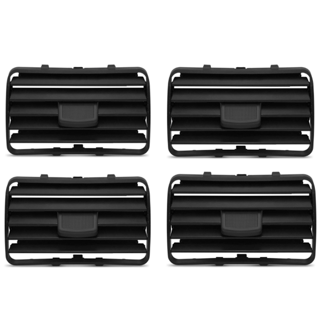 Kit Moldura Painel Tela Difusor Ar Preto Com 4 Pçs Kit Moldura Painel Tela Difusor Ar Preto Com 4 Pçs