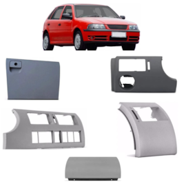 Kit Moldura Painel+tela Difusor GOL G3 PARATI Cinza 8 Pçs Kit Moldura Painel+tela Difusor GOL G3 PARATI Cinza 8 Pçs