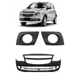 Kit Parachoque AGILE 10 a 13 Com Furo Dianteiro 3 Peças