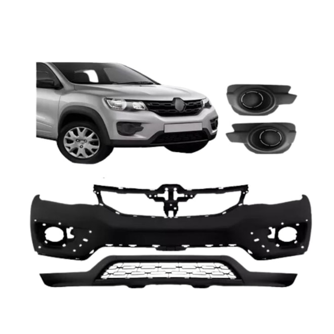 Kit Parachoque KWID 16 a 20 Dianteiro 4 Peças Kit Parachoque KWID 16 a 20 Dianteiro 4 Peças