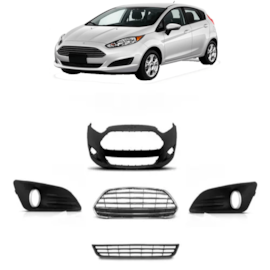 KIT PARACHOQUE NEW FIESTA 14/17 DIANTEIRO C/M CINZA (5 PÇS)